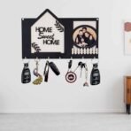 Webelkart Premium Customised Home Sweet Home Personalised Wooden Key Holder for Home,Gift Items for Home Decor (12 x 8, 7 Hooks) - Fast Shipping to USA & Canada - Image 2