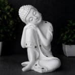 Global Grabbers New Buddha Statue showpiece Idol Home Decor Items for Living Room and Gifts (White) - Fast Shipping to USA, Canada & India