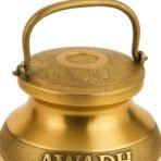 Brass Gangajal Kalash, Traditional Engraved Golden Lota with Lid, Religious Pooja Vessel, 8cm Height, Decorative Handle, Indoor Use, Antique Style - Fast Shipping to USA & Canada - Image 2