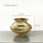 Pure Brass Pooja Lota Karwa - Traditional Kalash Gangajal Pot for Mandir, Hindu Puja, Temple Ritual & Spiritual Use 500ml - Fast Shipping to USA & Canada - Image 3
