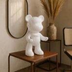 Xtore Modern Abstract Bear Figurine | Resin Home Decor Accent | Contemporary Art Piece | Unique Decor for Living Room, Office, or Shelf | Creative Gift Idea (White) - Fast Shipping to USA & Canada - Image 2