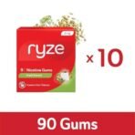 RYZE Nicotine Gum 2mg | Pack of 10 (90 gums) | Fresh Fennel | Freedom from Smoking & Tobacco | Easy on Throat | Sugar Free | Teeth Whitening - Fast Shipping to USA & Canada - Image 2
