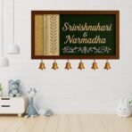 Webelkart Wooden Customised House Name Plate With Golden Bell For Home Entrance Outdoor - Door name plates | Name Plate Office Entrance (14 x 10 inches) Customized name plate - Fast Shipping to USA & Canada - Image 4