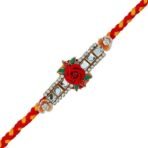 Webelkart Premium Rose Designer Rakhi for Brother with Magnet,Rakhi for Brother, Bhaiya, Bhai |Combo Rakshabandhan Gift with Greeting Card and Roli Chawal - Fast Shipping to USA & Canada - Image 2