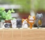 VRB Dec 1 Set Miniature Showpiece Set for Home Decor, car Dashboard,Valentine,Living Room,Gifts Figurines,Cake Decoration Items,Figurines for Home Decor. ((6 Pcs Lazyy Cat Miniature)) - Fast Shipping to USA & Canada - Image 3