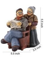 CraftVatika Resin Dada Dadi Romantic Couple Miniatures, 5.5 x 5.5 x 3.5 inches, Multicolor - Fast Shipping to USA & Canada - Image 3