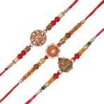 Webelkart 3 Rakhi For Brother With Ganesha Idol Car Dashbord Rakhi For Bhaiya,kids and Bhabhi with Beautiful Rakshabandhan Greetings Card|Bhabhi Lumba Rakhi| Krishna Rakhi/Rakhi Gifts/Rakhi for mens - Fast Shipping to USA & Canada - Image 2