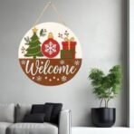 Webelkart Antique Christmas Decoration Wooden Wall Hanging Ornaments for Home | Living Room | Office | Christmas Party Xmas Decor (10" Inches) - Fast Shipping to USA & Canada - Image 4