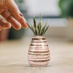 Xtore Marbled Ceramic VASE with Striped Pattern for Home Decor (Pack of 1, Brown) - Fast Shipping to USA & Canada - Image 3