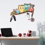 Webelkart Premium 'Owl Family' Decorative Wooden Printed Key Holder for Home Decor Key Hangers Keychain Holder & Key Holder for Wall (25 cm, 6 Hooks) - Fast Shipping to USA & Canada - Image 5