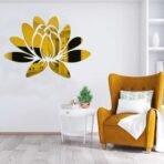 Xtore Lotus Shape Wall Mirror for Home Decor (Pack of 1, Golden) - Fast Shipping to USA & Canada - Image 5