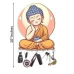 Webelkart Cute Gautam Buddha Printed Key Holder for Home/Office Decor,Key Holder for Wall Decor,Key Chain Holder for Wall Decor (10 inches) Decorative Item for Home - Fast Shipping to USA & Canada - Image 4