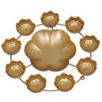 Webelkart Premium 9 Lotus Diya Shape urli Bowl for Home and Pooja Decorations| Urli tealight Candle Holder for Home and Office Decor| Lotus Urli Bowls (12 Inches,Gold)- Diwali Candle Holder - Fast Shipping to USA & Canada - Image 3