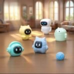 VRB Dec 6 Pcs Miniature Toys,Showpiece for Home Decor,Decorative Items,Car Dashboard,Valentine,Gifts Figurines,Cake Decoration Items,Figurines for Home Decor. (6 Pcs Futuristic Robot Miniature) - Fast Shipping to USA & Canada - Image 3