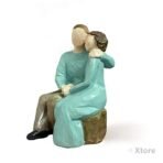 Xtore Beautiful Hand Painted Medium Size Resin Sitting Romantic Couple (Pack of 1, Multicolor) - Fast Shipping to USA & Canada - Image 2