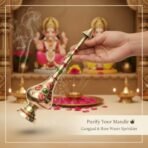 Pure Brass Gulab Pash Rose Water Holy Water and Perfume Sprinklers Gangajal Spray Bottle for Pooja/Puja Mandir Temple (Gold, 10 inches 1piece Color) - Fast Shipping to USA & Canada - Image 2