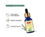 Indiana Rosemary Essential Oil for Hair Growth, Hair Fall Control and Nourishment, Skin Care | Clinically Tested & Ecocert Certified Organic 100% Pure, Natural, Undiluted | 15ml (15ml) - Fast Shipping to USA & Canada