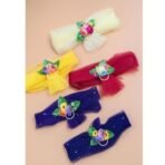 VRB Dec 6 pcs Net Bands with Flower Bunch (Ready-to-Use) for Gift Packing,Wedding Trousseau Packing,Gift,Flowers,Flower Bunch for Hamper,(Multicolor) (6 Pcs Ready to Use Hamper Net with Brooch) - Fast Shipping to USA & Canada - Image 3