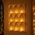 CraftVatika Tealight Candle Holder Festive Decor,Wall Mounted Iron Tealight Candle Holder Stand Frame for Home Christmas Diwali Decoration Items, Diwali Gift Items, Wall Decor, Pooja Decoration Items - Fast Shipping to USA & Canada - Image 2