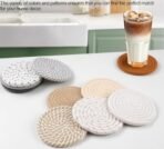 VRB Dec 6pcs Coaster Set/Tea Coasters Set for Dining Table,Dinner Table,Office Table,Coasters for Cups Set of 6,Coasters for Cups Set of 6. (Jute Coaster Set of 6) - Fast Shipping to USA & Canada - Image 3