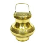 Awadh Creations Brass Gangajal, (Pack of 1) Kalash/lota Brass | Kalash for Pooja, Temple, Brass Gangajal lota (Big Size) with Pure Gangajal 1 Pouch | - Fast Shipping to USA & Canada