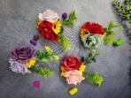 VRB Dec 6 pcs Handmade Flower for Gift Packing,Wedding Trousseau Packing,Gift Packing,Flowers,Flower Bunch for Hamper,Tray,Gift Decor.(Multicolor) (6 Pcs - Design 2) - Fast Shipping to USA & Canada - Image 3