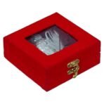 Webelkart Premium Silver Kumkum Box With Leaf And Red Velvet,Roli|Chawal|Chandan|Haldi|Kumkum Puja Box|Sindoor Box- Diwali Gift Item,Roli Chawal Box (Antique) - Fast Shipping to USA & Canada - Image 4