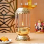 Webelkart Premium Pure Brass Akhand Diya with Adjustable Bati for Puja, Jyot Diya for Diwali Decor,100% Pure Brass Diya for Home, Oil Wick Lamp Deepak ( 10" Inches ) - Fast Shipping to USA & Canada - Image 2