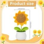 VRB DecTM 1 Pcs Crochet Flowers Artificial Sunflower for Office Desk Car Dashboard Decor,Home Decoration, Office, Bedroom, Christmas Decor, Wedding (Sunflower Pot) - Fast Shipping to USA & Canada - Image 2