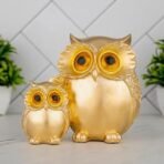 Global Grabbers Owl Statue for Good Luck Showpiece Home Decor Items for Living Room and Gifts (Golden 1) - Fast Shipping to USA, Canada & India - Image 3