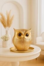 Xtore Modern Classy Lucky Owl Resin Art Figure Showpiece (Golden), 1 Piece - Fast Shipping to USA & Canada - Image 2