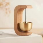 Webelkart Premium Wooden Magnetic Chime Bell Only Magnetic Wireless Door Chime Door,Brass Shopkeeper Entry Alert for Small Doors For Home And Office Decor Door Chime for Front Porch (3" Inches) - Fast Shipping to USA & Canada