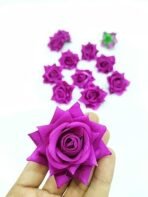VRB DecTM (Pack of 6) Artificial Rose Velvet Flowers Fake Water Floating Flowers for Pooja Thali, Festival and Events, Home Decor,Diwali Decoration Items and DIY (Purple, 6) - Fast Shipping to USA & Canada - Image 2