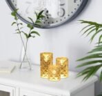 VRB Dec 3Pcs Pillar Candles Acrylic Flameless & Smokeless Decorative Candles Led Tea Light Candle Perfect For Gifting, Home,Diwali, Christmas,Decorative Candle,Birthday (Model - 3),Transparent - Fast Shipping to USA & Canada - Image 2