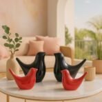 Xtore Creative Black and Red Glossy Ceramic Birds Figurines Home Decorations Accessories Party (Pack of 4, Red & Black) - Fast Shipping to USA & Canada - Image 5