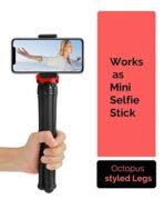 Xtore Flexi Tripod with 360? Rotation for All DSLR and Mobile Phone with Free Phone Holder Clip - (Pack of 1, Black and Red) - Fast Shipping to USA & Canada - Image 4