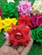 VRB Dec 12 Pcs Artificial Pheony/Dahlia/Rose Flowers Fake Water Floating Flowers for Pooja Thali, Festival and Events, Home Decor,Diwali Decoration Items and DIY(Multicolor) (Velvet Rose - 12 Pcs) - Fast Shipping to USA & Canada - Image 2