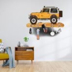 Webelkart Premium HD UV Printed Mahindra Thar Car Shape Designer Wooden Key Holder Home and Office Decor (11 X 6 Inch, Wood) (Yellow) - Fast Shipping to USA & Canada - Image 2