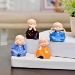 Xtore 4 blissfull Meditating Monk for Home/Office/car DECOR | Wisdom Monks Figurine Set| Resin Decorative Statue | Zen Philosophy Decor - (Pack of 4) - Fast Shipping to USA & Canada - Image 2