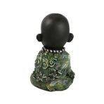 JaipurCrafts Cute Child Monk Statue - 14 cm (Polyresin, Green, Black) - Home/Office Decor, Valentines Day Gift, Diwali Decor - Fast Shipping to USA & Canada - Image 4