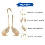 WebelKart Pair of Kissing Duck, Swan Showpiece For Home Decor - 29 cm (Aluminium, Golden ) - Fast Shipping to USA & Canada - Image 5