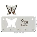 Webelkart Premium Home is Where The Heart is Wooden Key Holder for Home/Office Decor, Key Hanger for Wall Decor,Key Stand (with Butterfly Cutout) - Fast Shipping to USA & Canada - Image 3