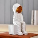 Xtore Modern Abstract White and Gold Figurine | Resin Home Decor Accent | Unique Art Piece for Living Room, Office, or Gallery | Contemporary and Thought - Provoking Design - Fast Shipping to USA & Canada - Image 2