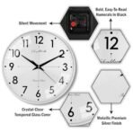 Sehaz Artworks Wall Clock for Living Room Stylish Latest | Traditional Wall Clock for Hall Big Size | Wall Watch for Living Room Stylish | Metal Dial - Silver 32x32 CM - Fast Shipping to USA & Canada - Image 2