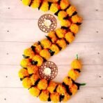 VRB DecTM 5 Pcs Marigold Garlands/Genda Ladi for Decoration - Flower Vines for Ganpati and Home (Orange With Leaf, 5) - Fast Shipping to USA & Canada - Image 2