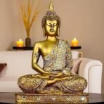 Global Grabbers New 25 Centimetre Meditating Sitting Buddha Statue showpiece Idol Home Decor Items for Living Room and Gifts (1, GOL4-BS2) - Fast Shipping to USA, Canada & India - Image 5
