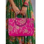 Xtore Beautiful Handmade Purse with Golden Work for Women (Pack of 1, Megenta) - Fast Shipping to USA & Canada - Image 2