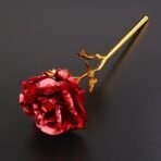 JaipurCrafts Premium Valentine Gift for Girls Boys Girlfriend Boyfriend Husband Wife Love Couple Decorative 24k Red Gold Rose Plated Artificial Red Rose Flower with Box (Red,10 Inches) - Fast Shipping to USA & Canada - Image 3
