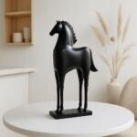 Xtore Elegant Black Horse Figurine | Modern Minimalist Home,Office Decor | Sleek Resin Sculpture | Contemporary Home Accent - Fast Shipping to USA & Canada