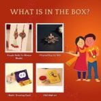 CraftVatika Rakhi Set Gift Combo for Brother and Bhabhi - Kundan Rakhi with Crystal Diya Gift Set - Lumba for - Couple, Bhaiya Rakshabandhan (M4-Bhaiya Bhabhi) - Fast Shipping to USA & Canada - Image 4